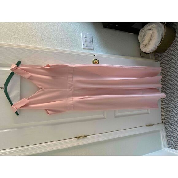 ELLE Pink Sleeveless V Neck A Line One Piece Pantsuit Cocktail Party Med… - Picture 4 of 8
